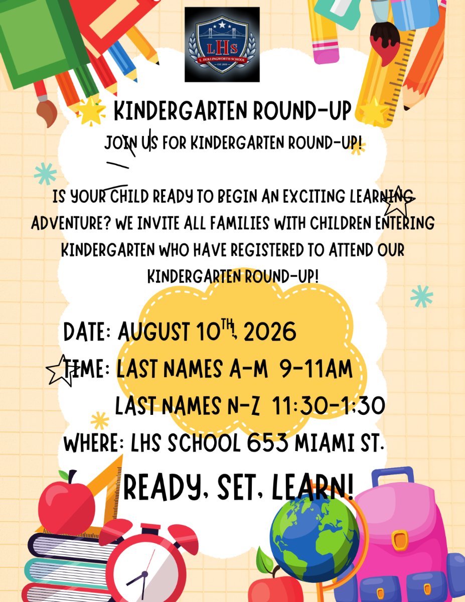 Kindergarten Round-Up flyer